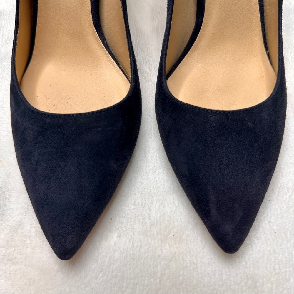 L'Agence Eloise Suede Leather Pumps Heels in Navy Blue Women's EU 39.5/ US 9.5 - Picture 4 of 13